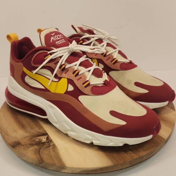 Nike Air Max 270 React Noble Red Team Gold Men's size 11 - Picture 3 of 10